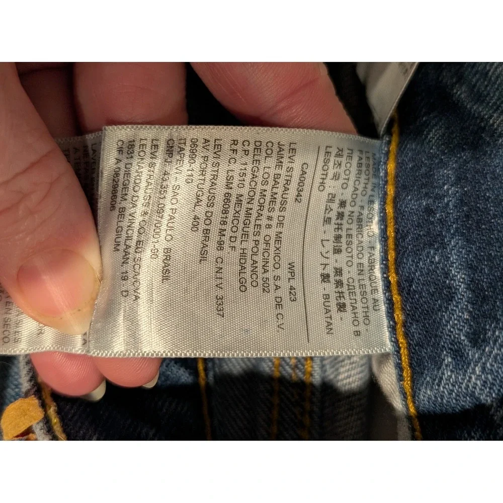 Levis 505 Jeans‎ Mens 36x32 Blue Denim Straight Leg Zip Fly Red Tab Medium Wash